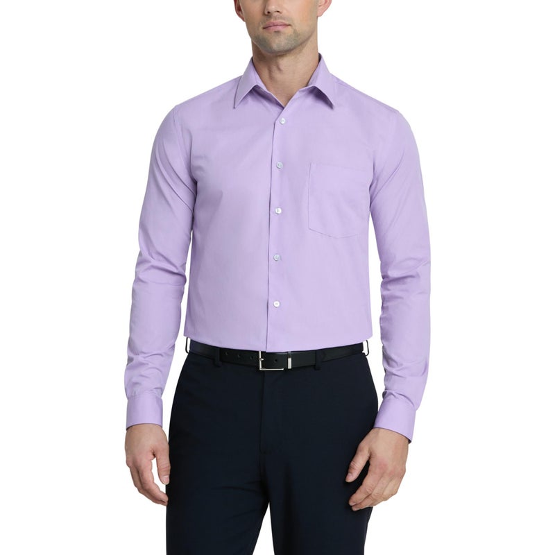Van Heusen Men's Dress Shirt Regular Fit Poplin Solid, Lavender, 15" Neck 32"-33" Sleeve - Image 1